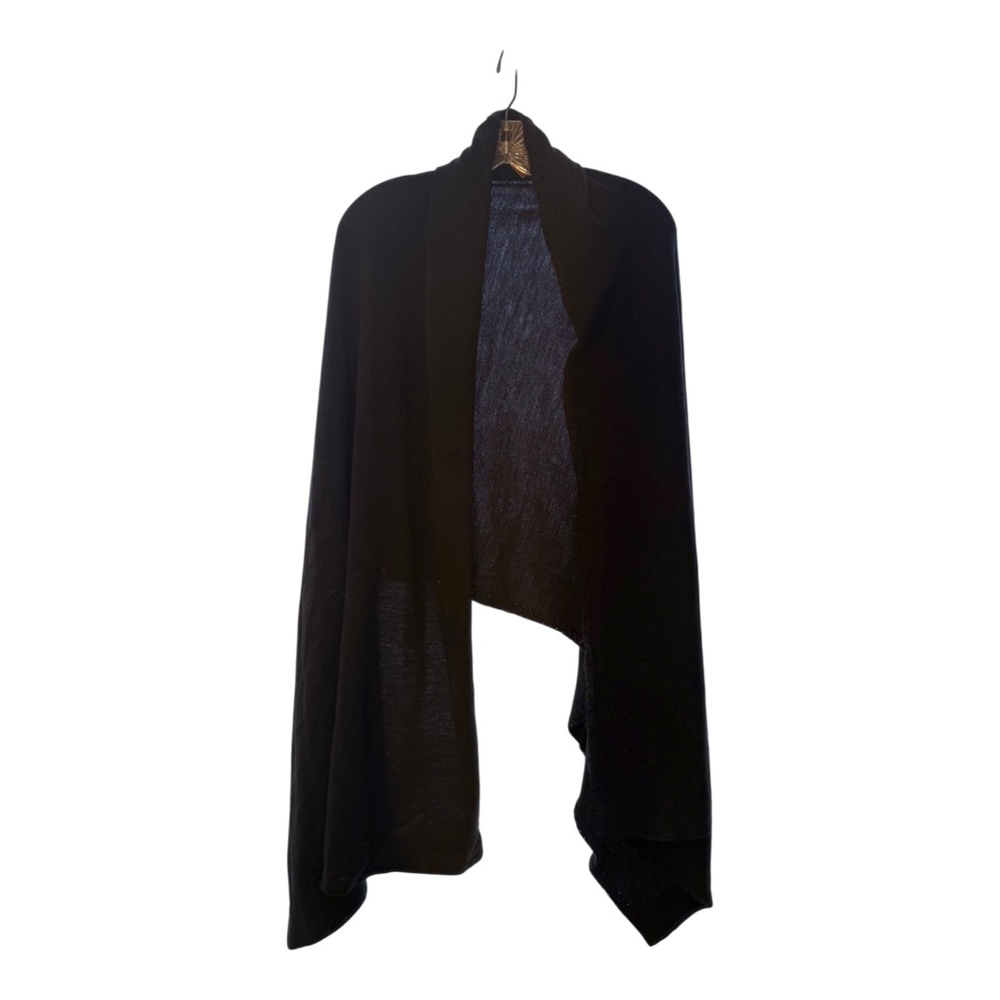 Patricia Nash Black Knit Poncho-Style Wrap | One Size